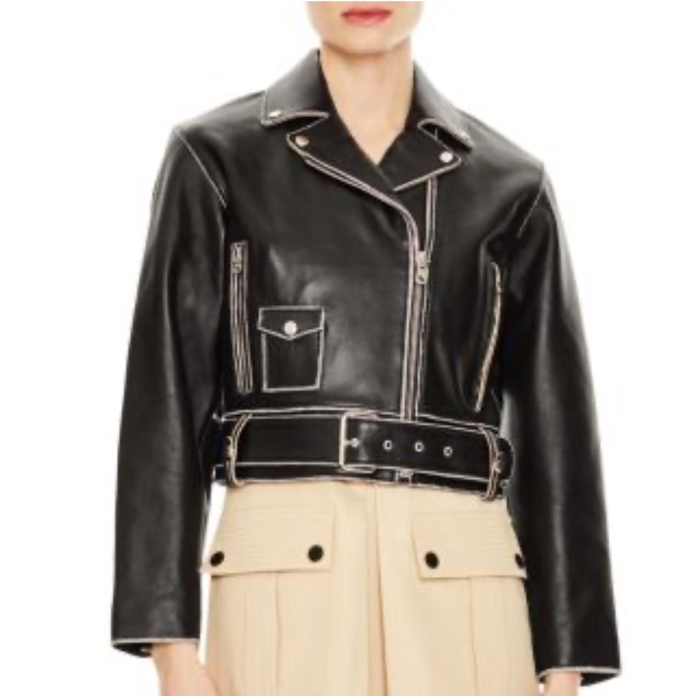 NWT Sandro Shay Leather Jacket